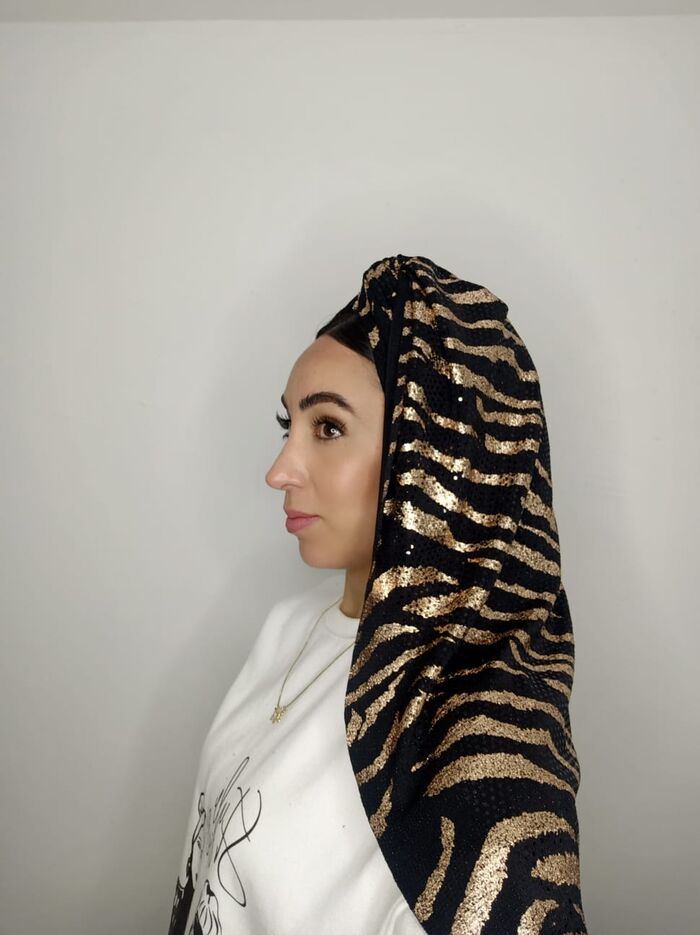 מטפחת זברה מוזהב נחושת