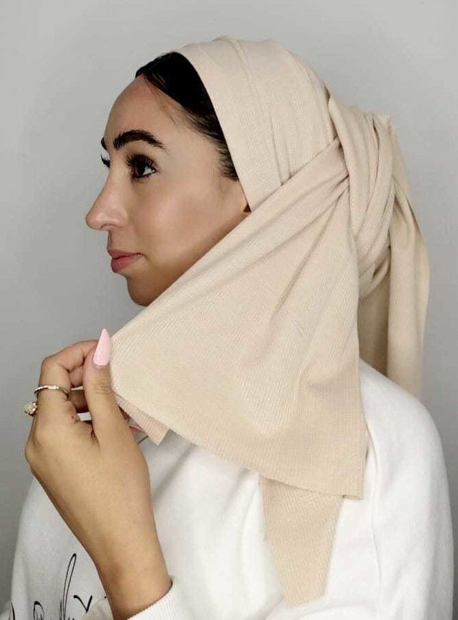 מטפחת וופל בז'