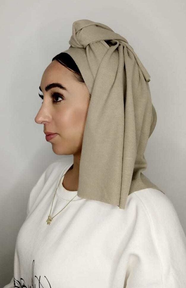 מטפחת וופל חום עדין